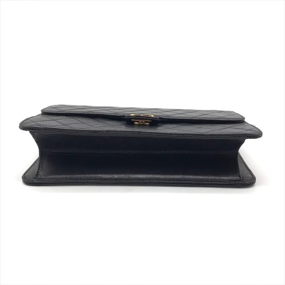 Authentic CHANEL single flap black lambskin 24k gold hardware classic bag - Picture 8 of 12